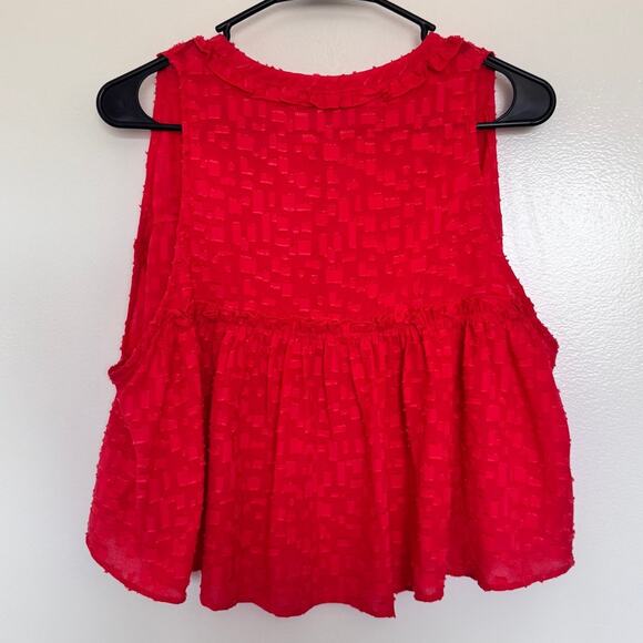 IRO Ragnhild Swing Textured Babydoll Tank in Red/Orange Size 6 / 36 - Picture 4 of 6